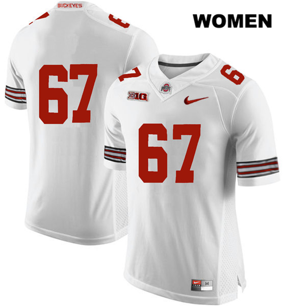Ohio State Buckeyes Women's Robert Landers #67 White Authentic Nike No Name College NCAA Stitched Football Jersey HX19A25PB